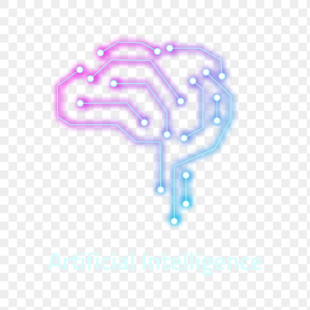 AI brain logo pink in purple for tech company