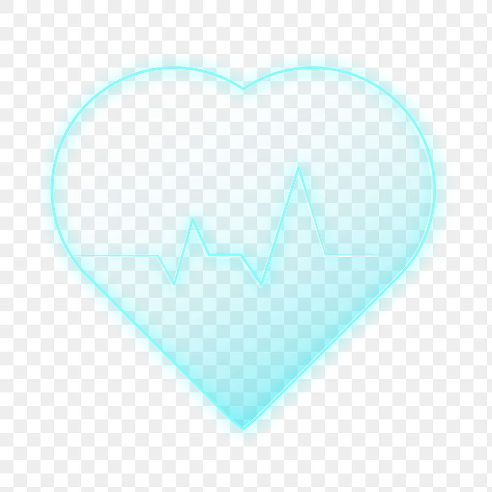 Blue heart pulse icon png clipart for healthcare technology