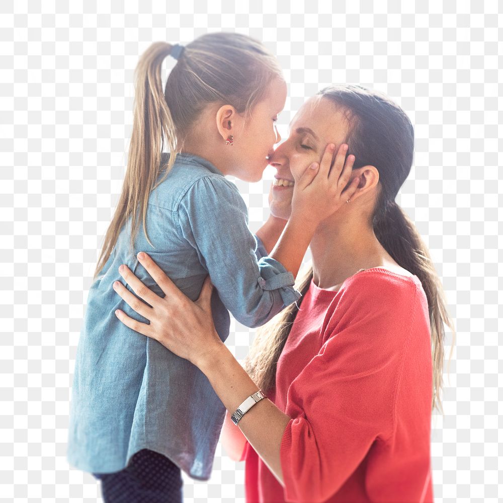 Mom and daughter png design element