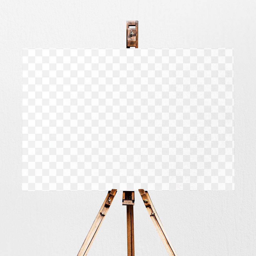 Blank signboard mockup png on an easel