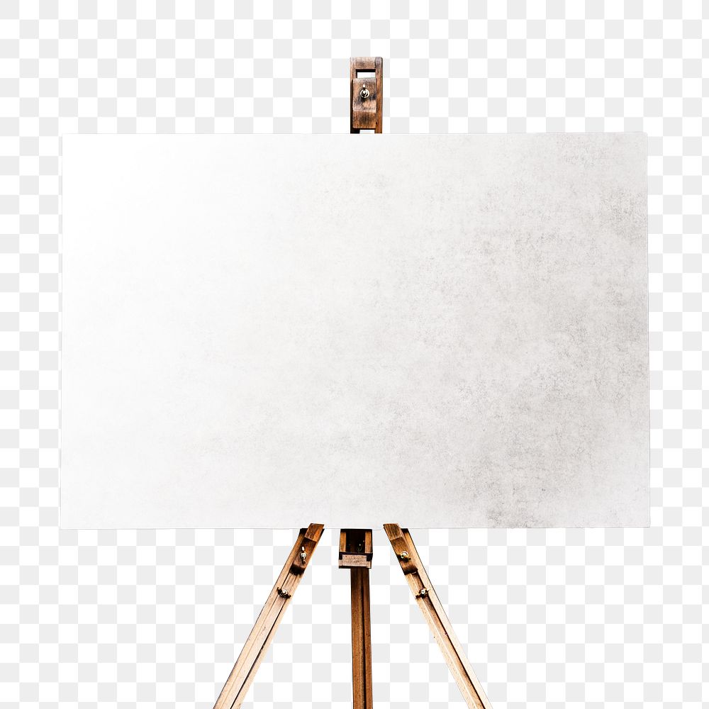 Blank signboard mockup png on an easel