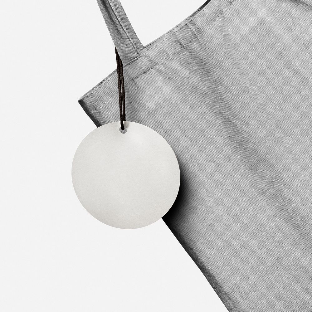 Tote bag mockup png and tag label
