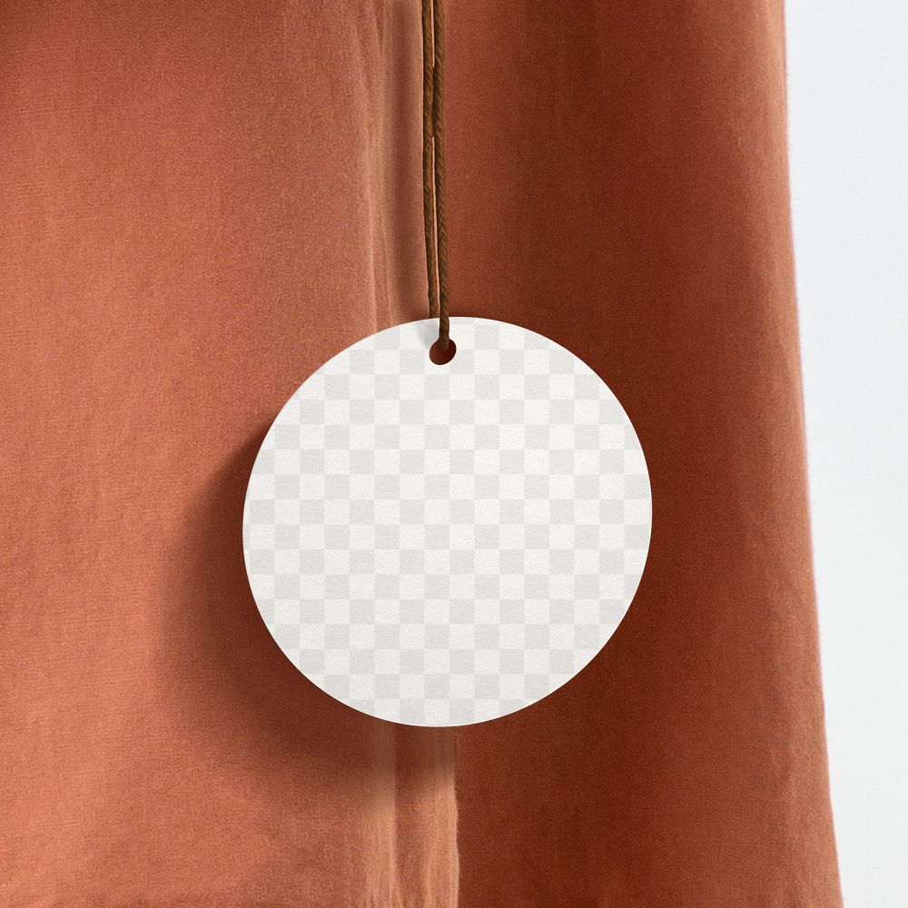 Minimal clothing label mockup png for fashion brands