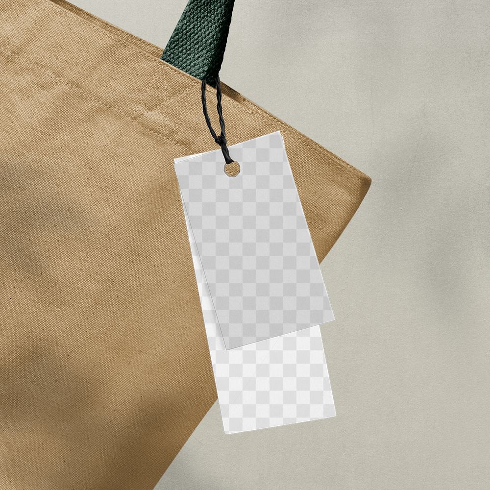 Minimal clothing label mockup png for fashion brands