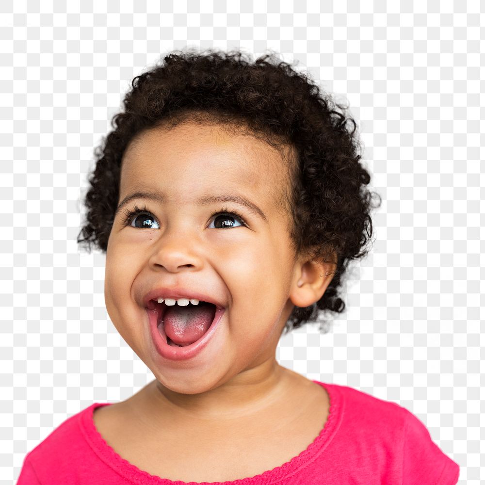 Cheerful little girl transparent png