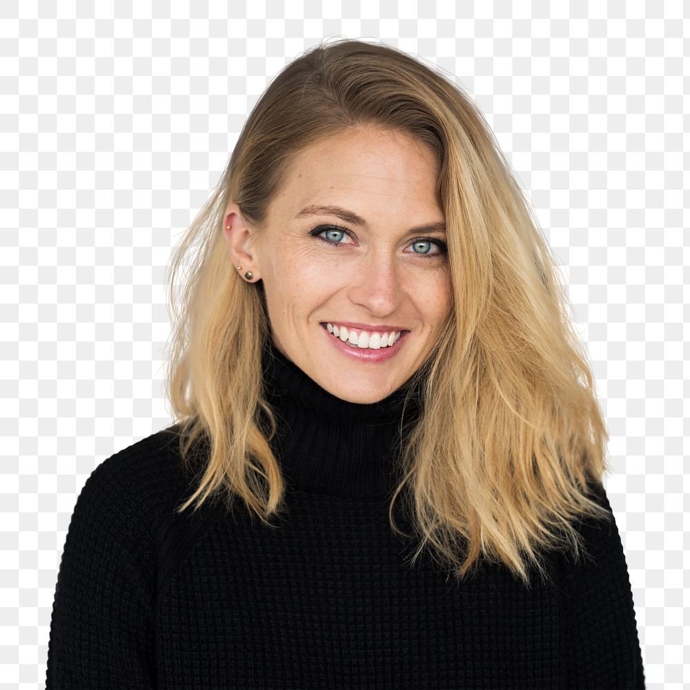 Blonde cheerful woman transaparent png