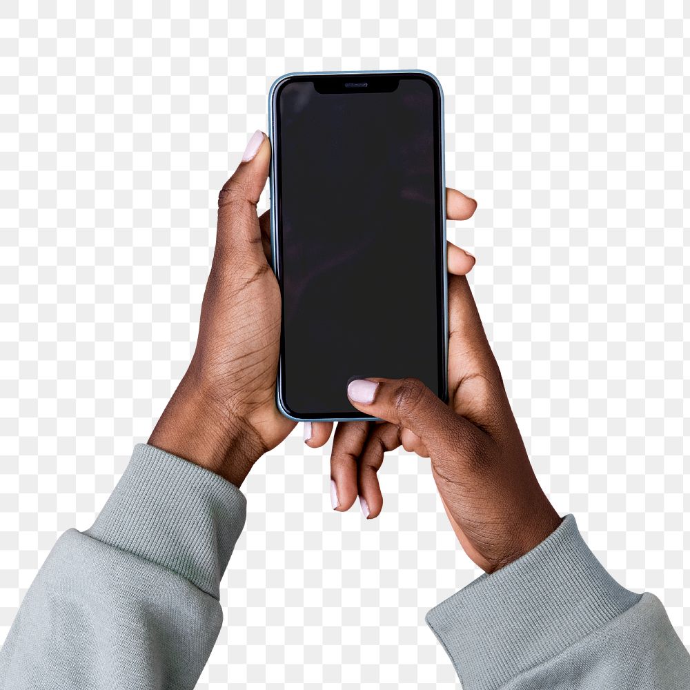 Hands Holding A Smartphone Transparent Free Png Sticker Rawpixel