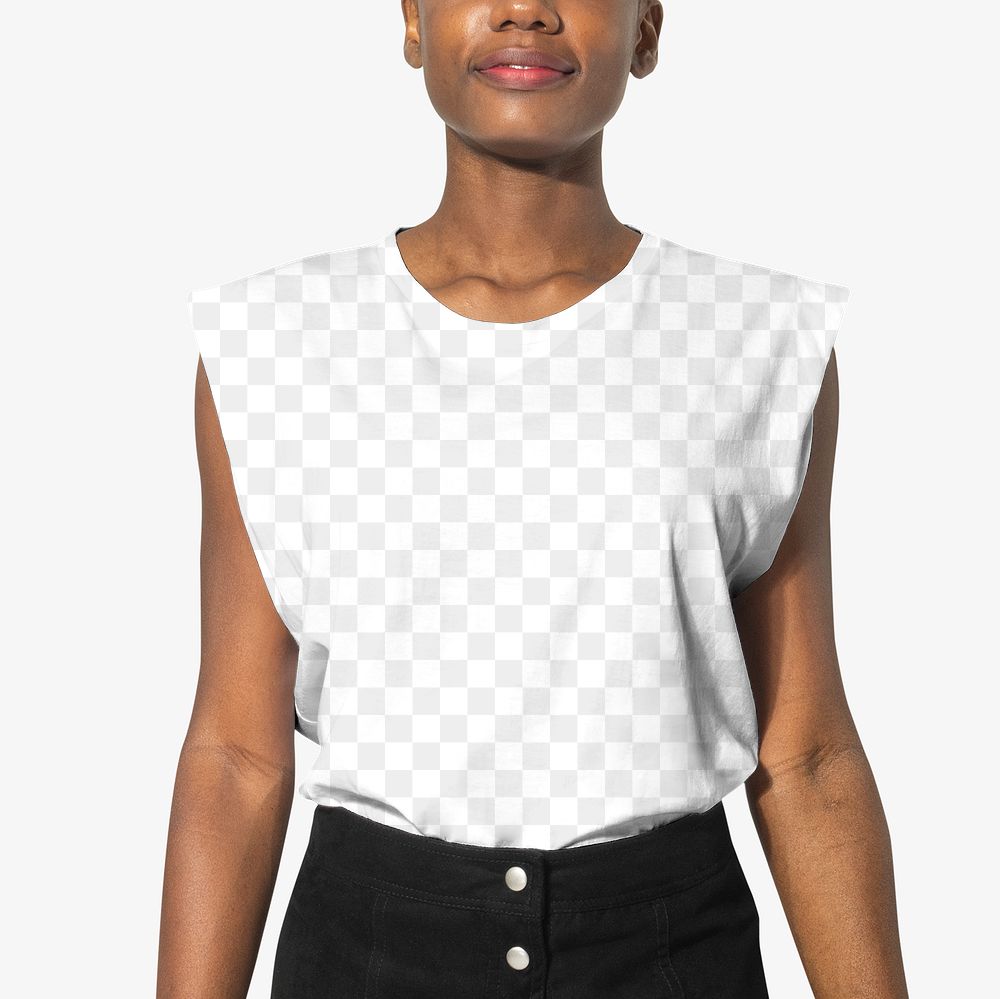 Png tank top mockup transparent off-shoulder women&rsquo;s summer apparel