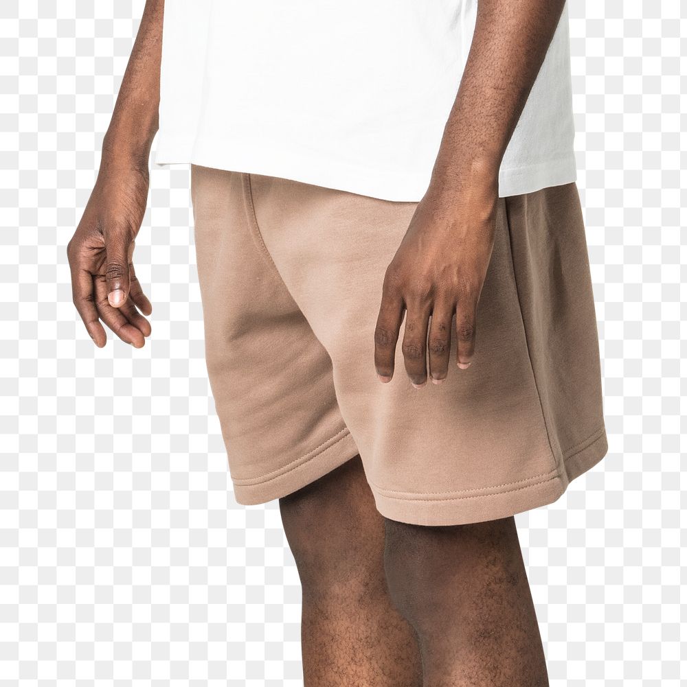 Shorts png mockup brown men&rsquo;s basic wear fashion