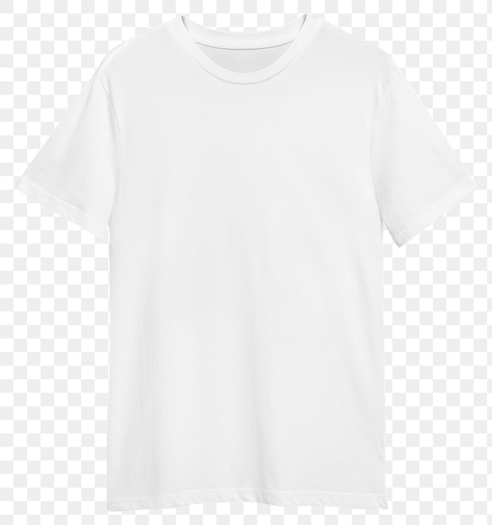 White tee png mockup on transparent background