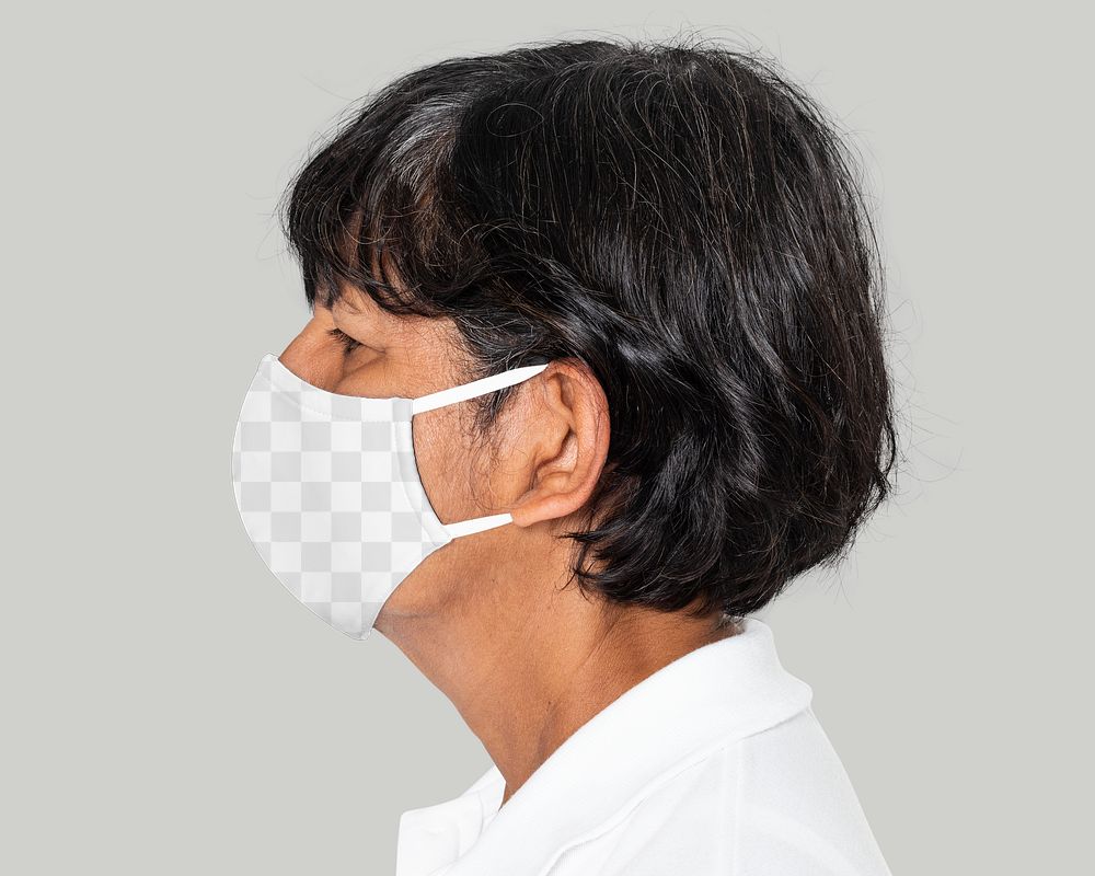 Face mask png transparent mockup covid-19 protection
