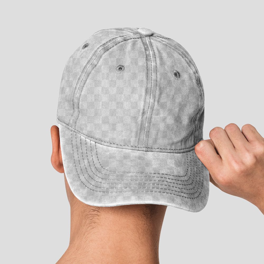Png transparent cap mockup for street apparel shoot rear view