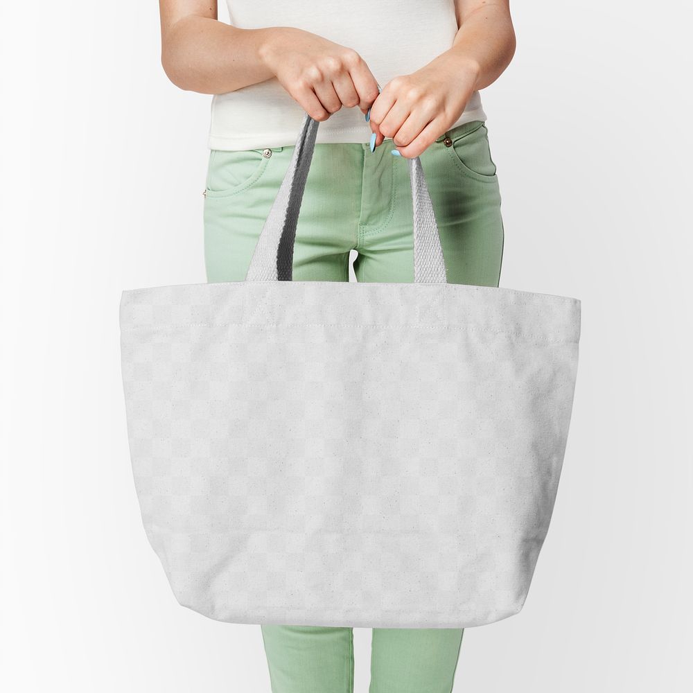 Png canvas tote bag mockup basic apparel shoot