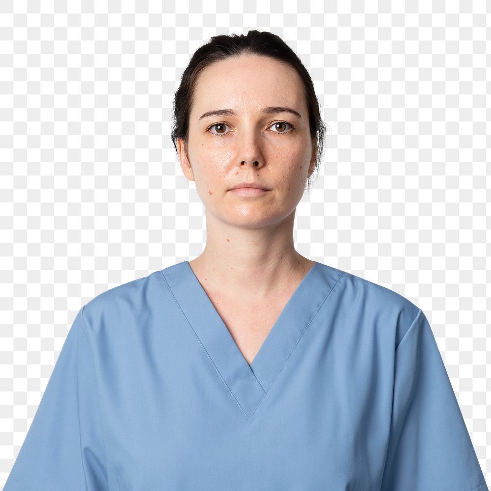 Doctor png mockup in blue medical uniform