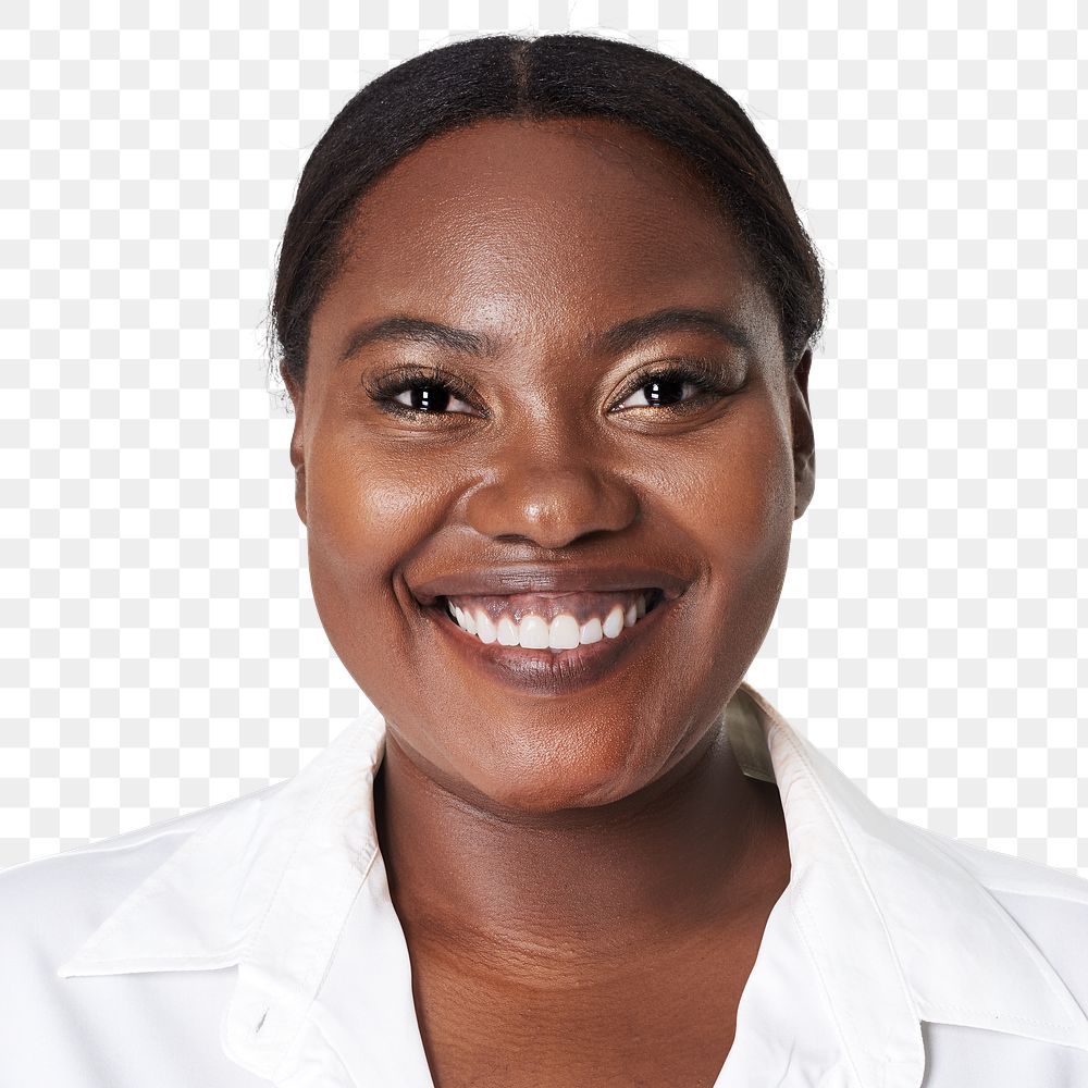 Attractive plus size model in white shirt apparel png mockup