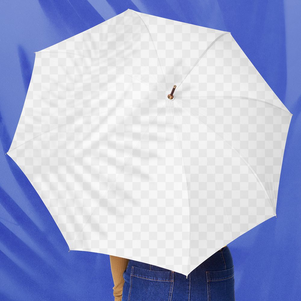 Woman holding png umbrella studio shot