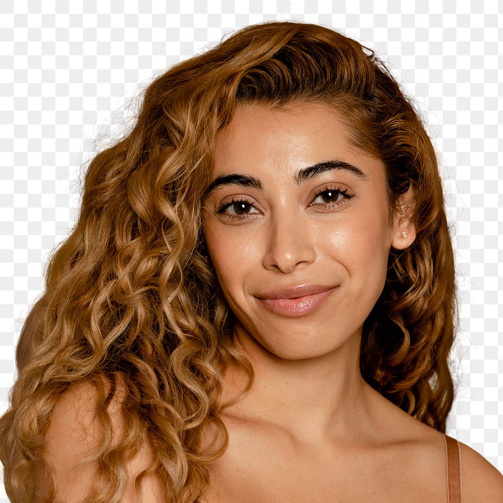 Curly hair woman png, transparent background