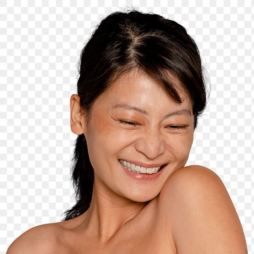 Happy Asian woman png transparent background