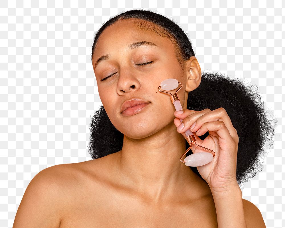 Facial massage treatment png collage element, skincare & beauty, transparent background