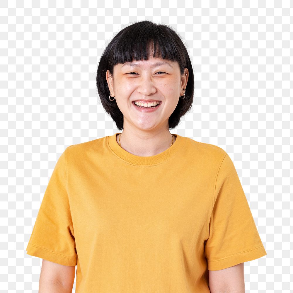 Png Asian woman smiling mockup cheerful expression closeup portrait