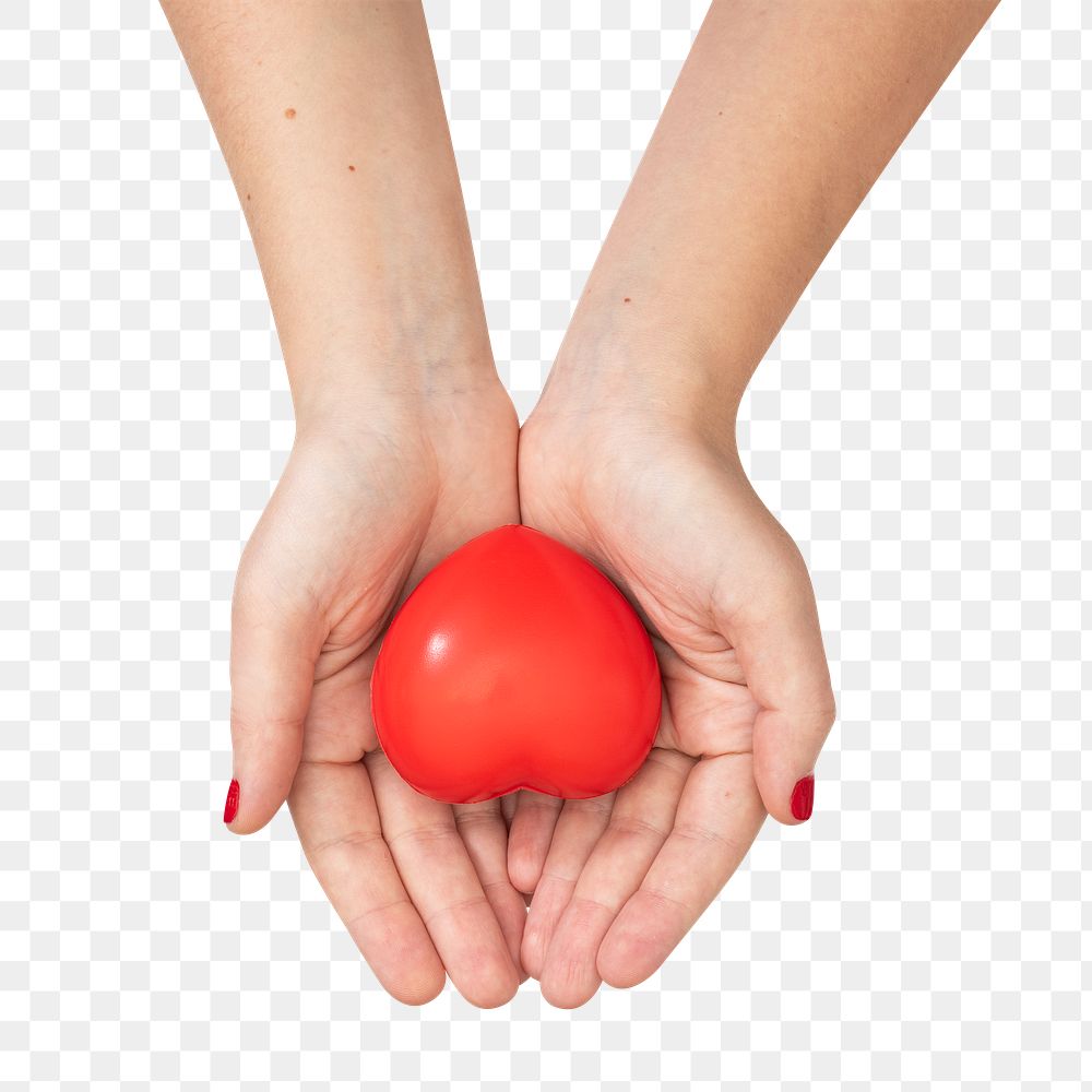 Png Hands cupping heart mockup in love and relationship concept