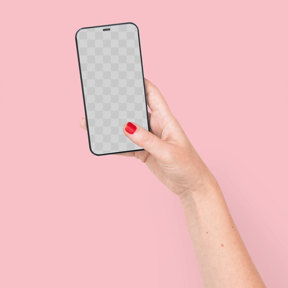 Png Smartphone screen hand mockup digital device