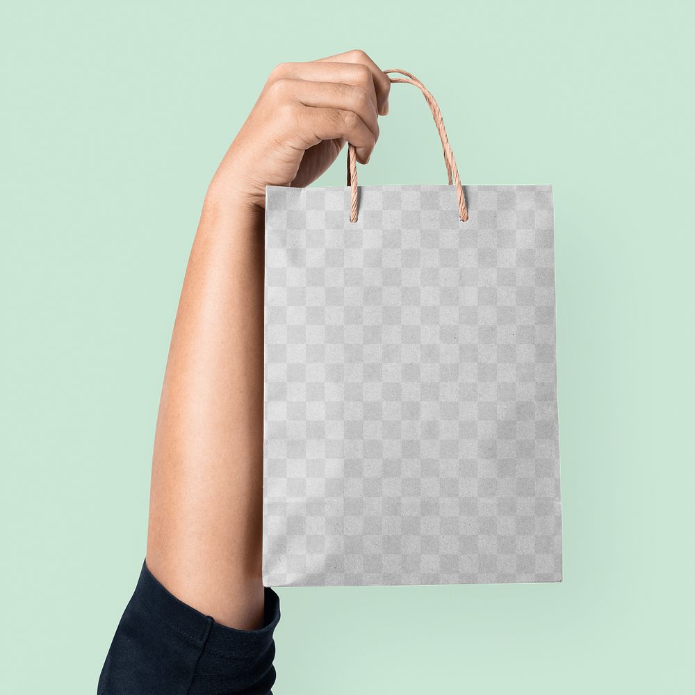 Png Paper shopping bag mockup for food takeaway concept
