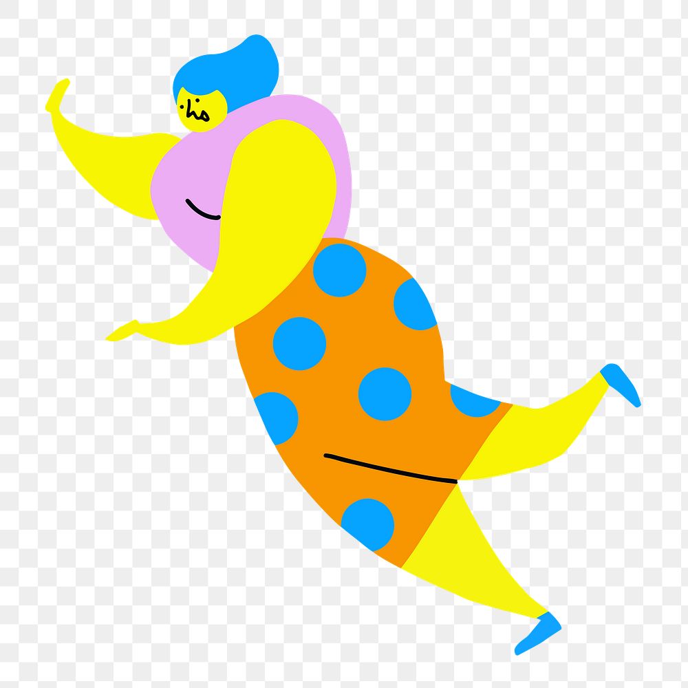Cartoon woman png dancing sticker, collage element