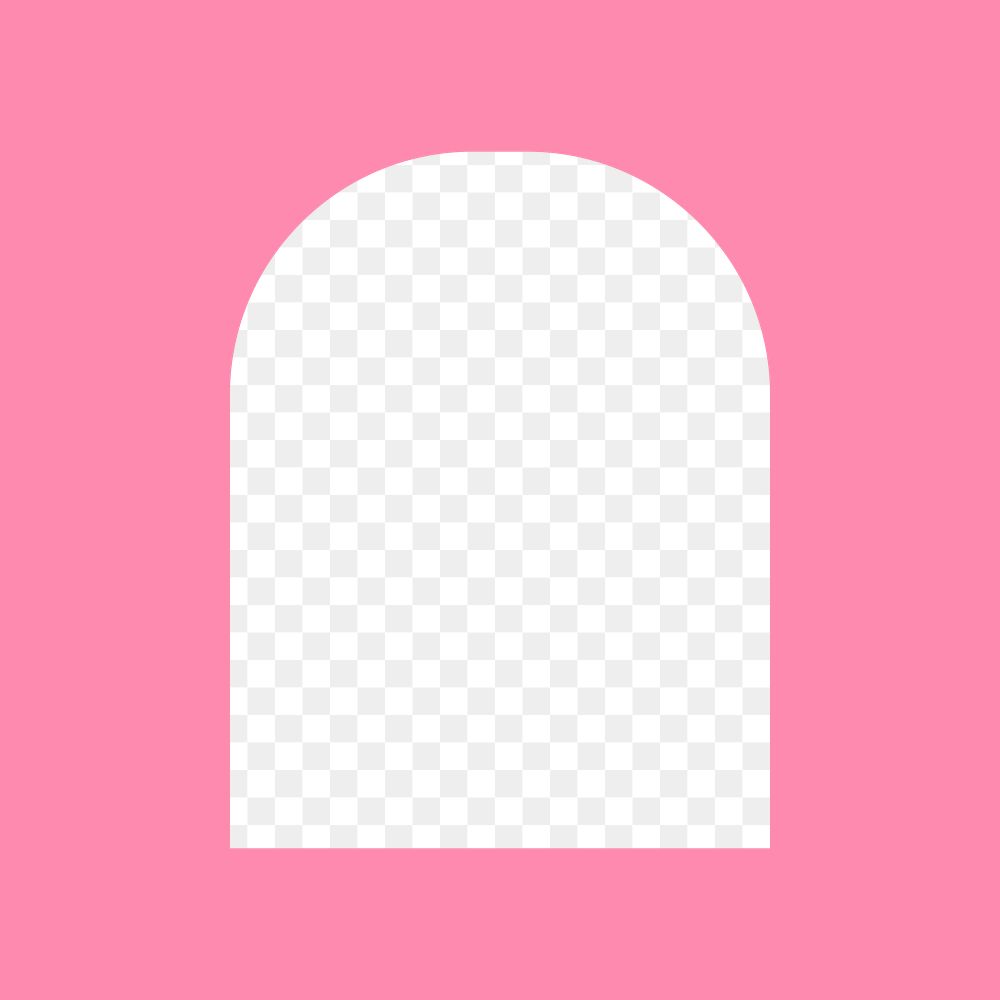 Arch png frame transparent, pink background