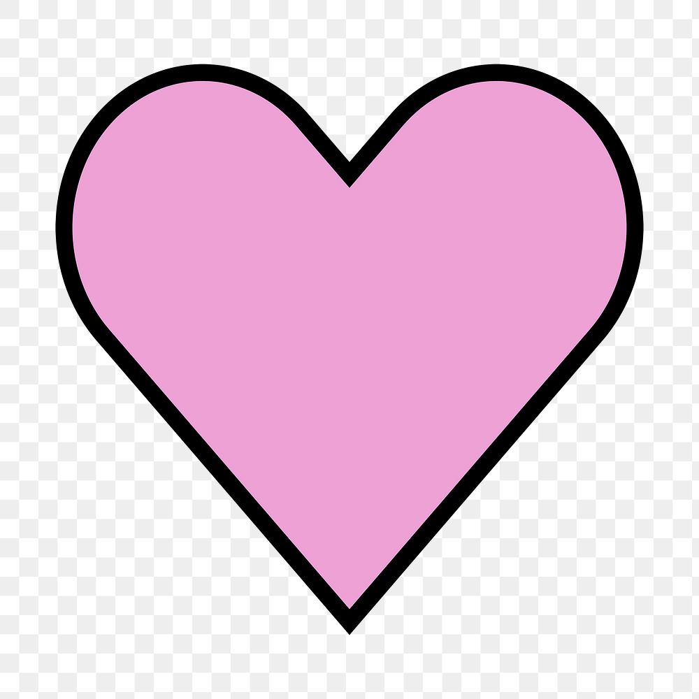 Pink heart png sticker on transparent background