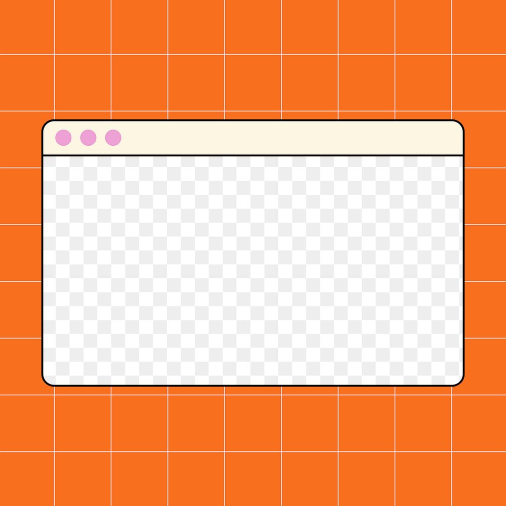 Browser tab png frame, retro style, transparent design 