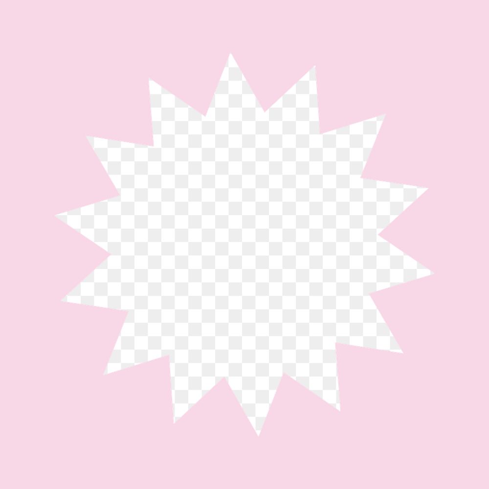Pink starburst png frame, transparent design