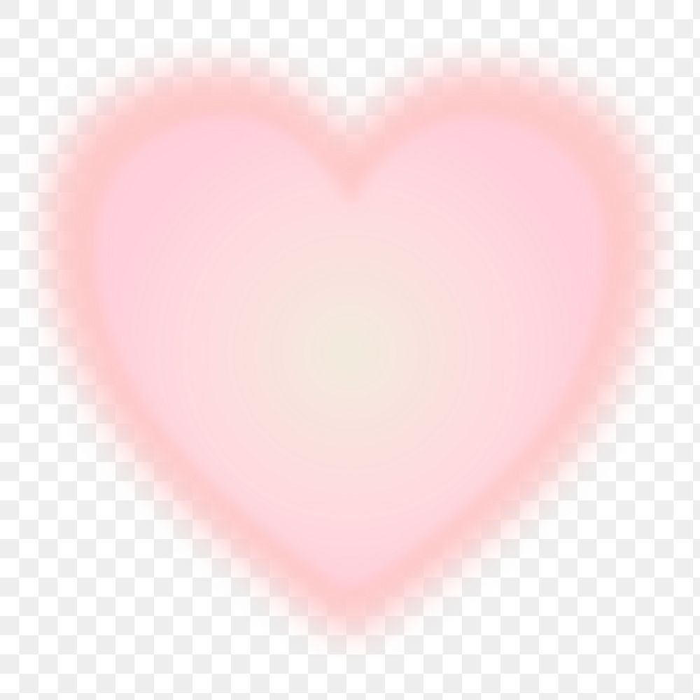 Pastel heart png sticker on transparent background