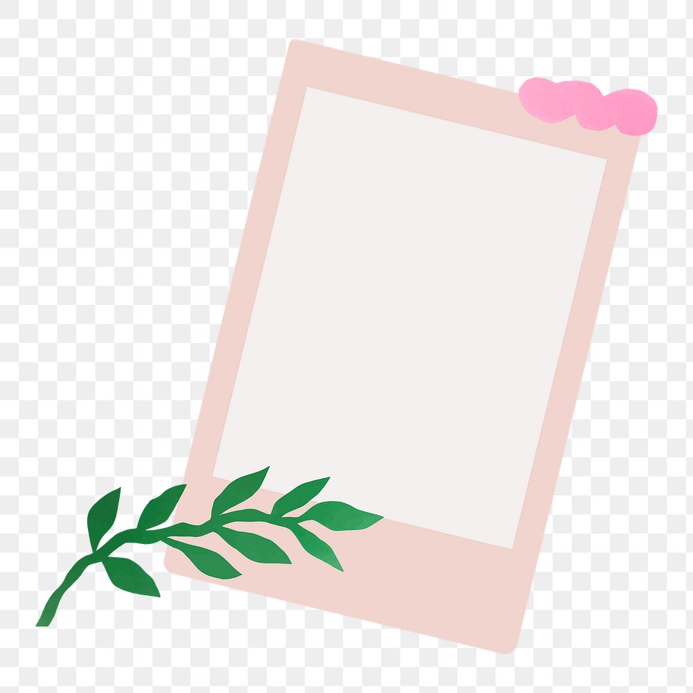 Instant photo png sticker on transparent background