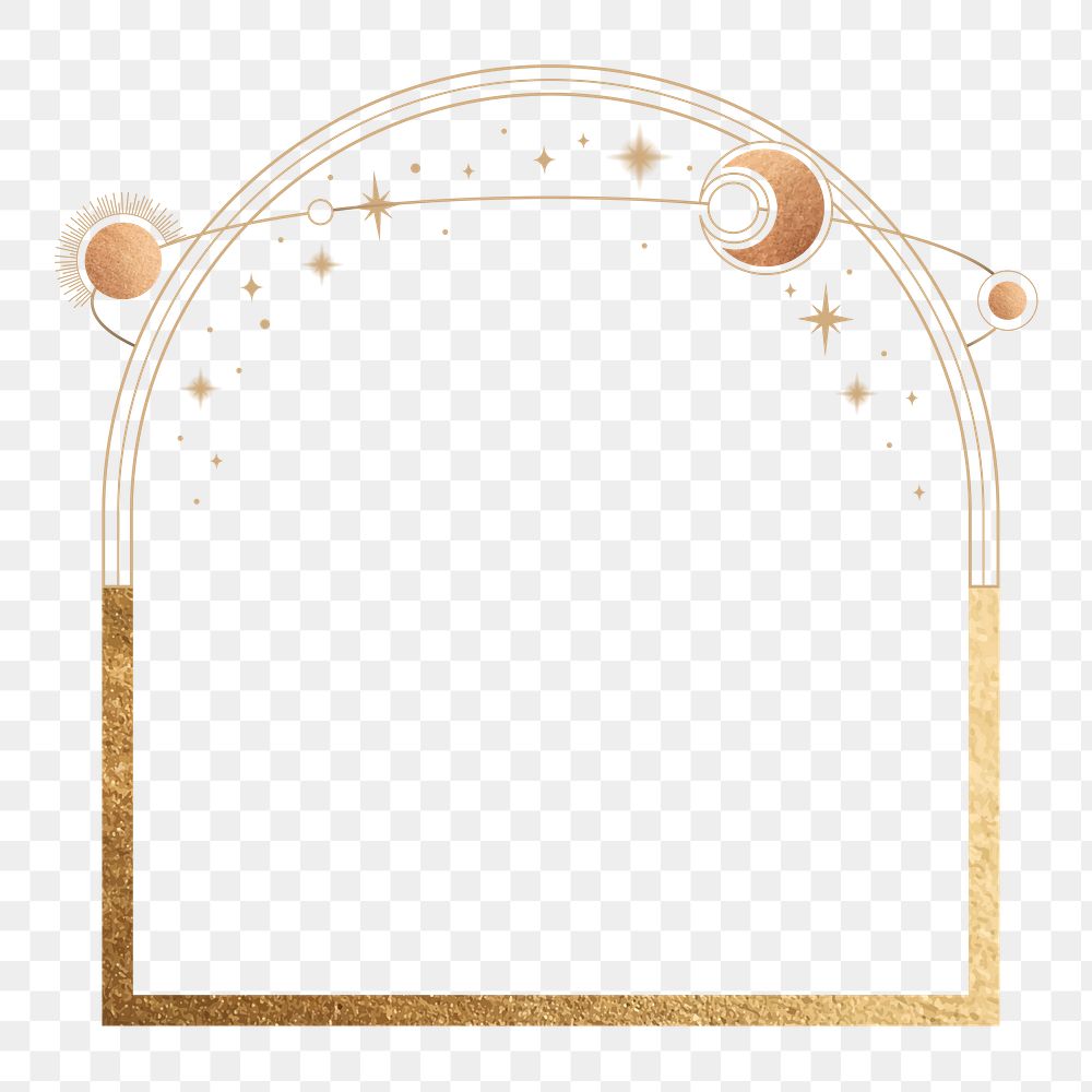 Celestial arch png frame, transparent background