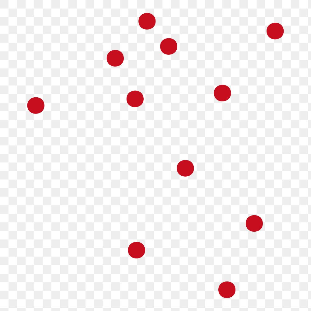 Red polka dot png clipart, cute simple design on transparent background