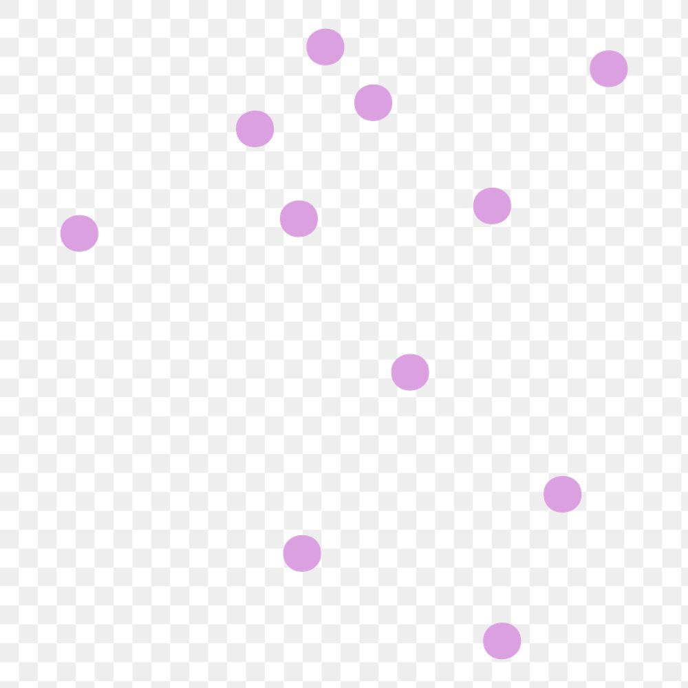 Purple polka dot png clipart, cute simple design on transparent background