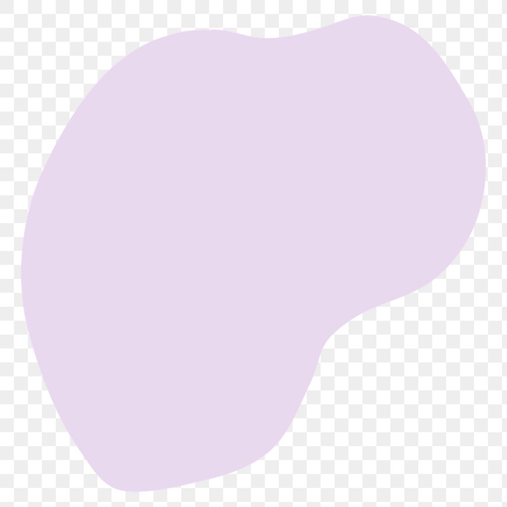 Purple blob png shape sticker, abstract geometric design