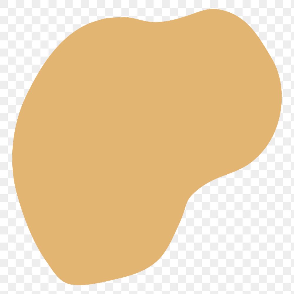 Brown blob png shape sticker, earth tone design on transparent background