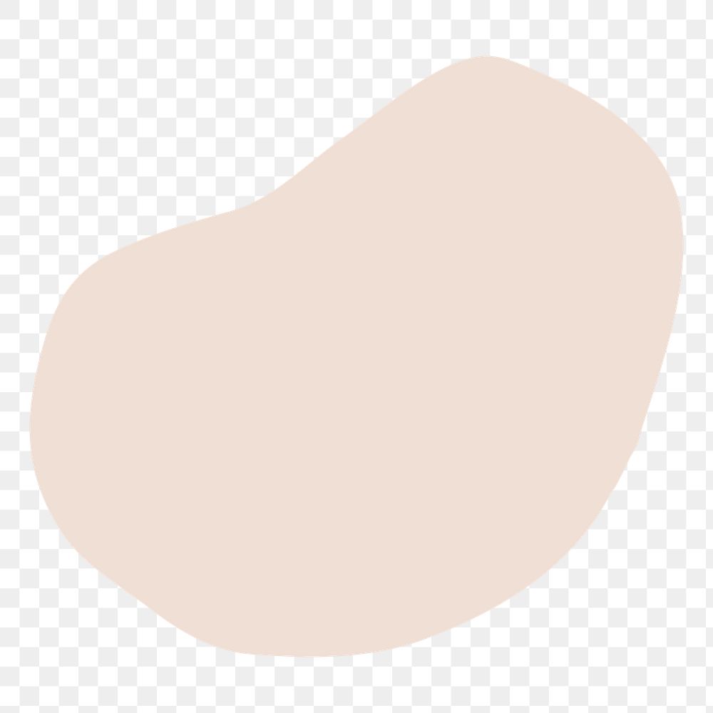 Beige blob  png shape sticker, aesthetic design on transparent background