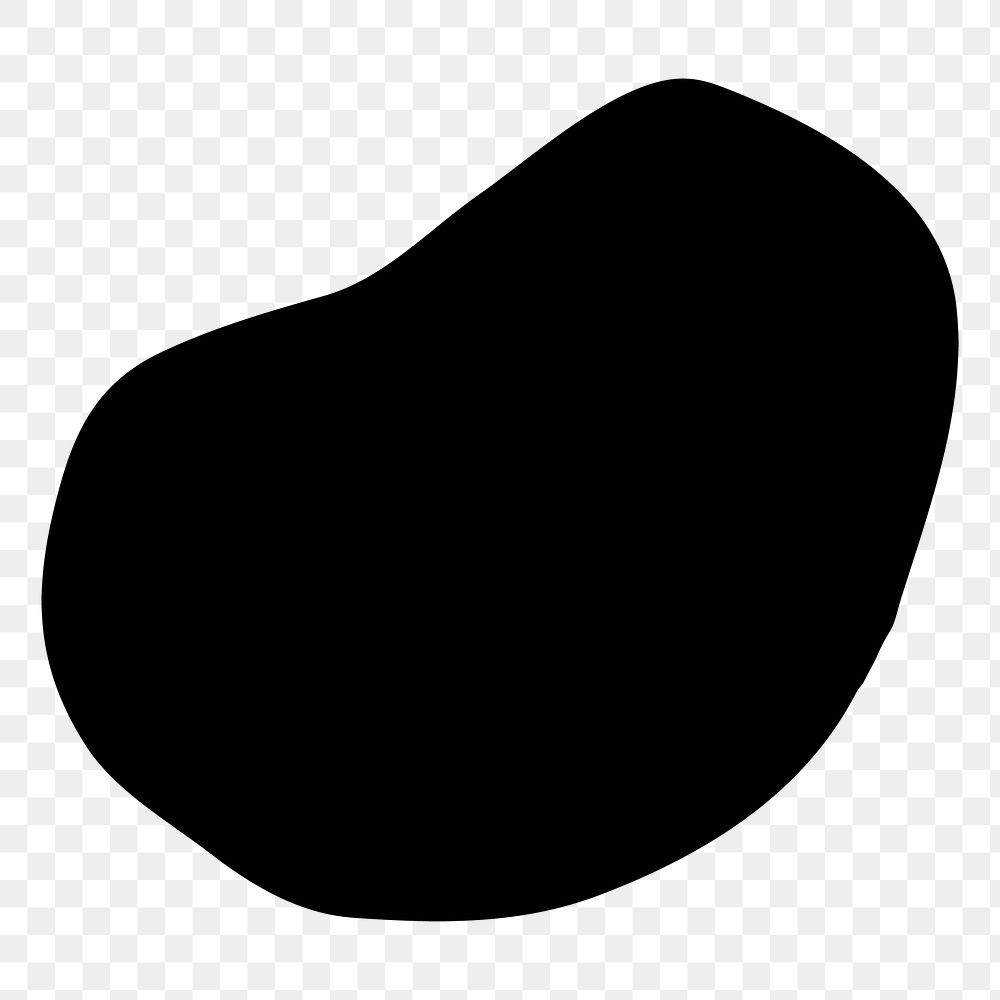 Black blob shape png sticker on transparent background