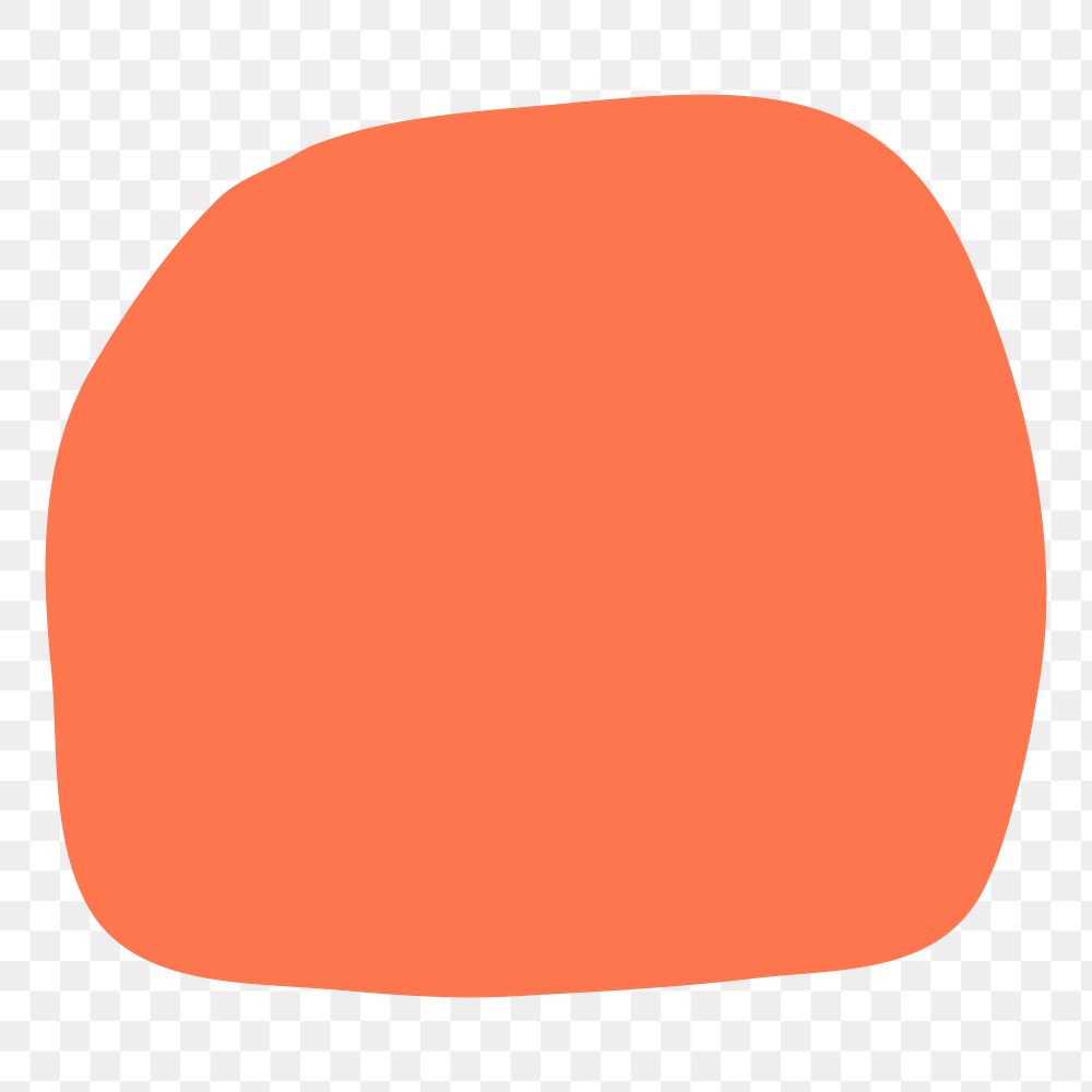 Orange squircle shape png sticker, abstract geometric design on transparent background
