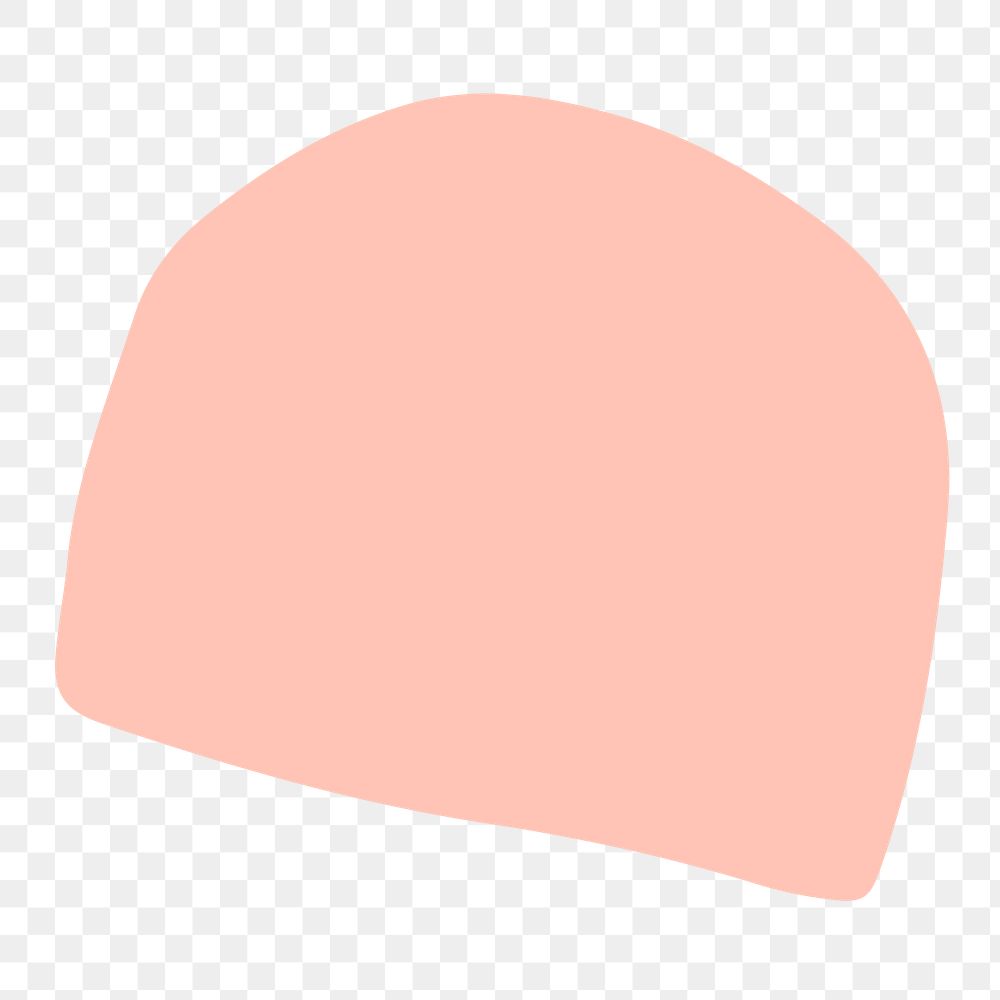 Pink semicircle png sticker, geometrical shape on transparent background