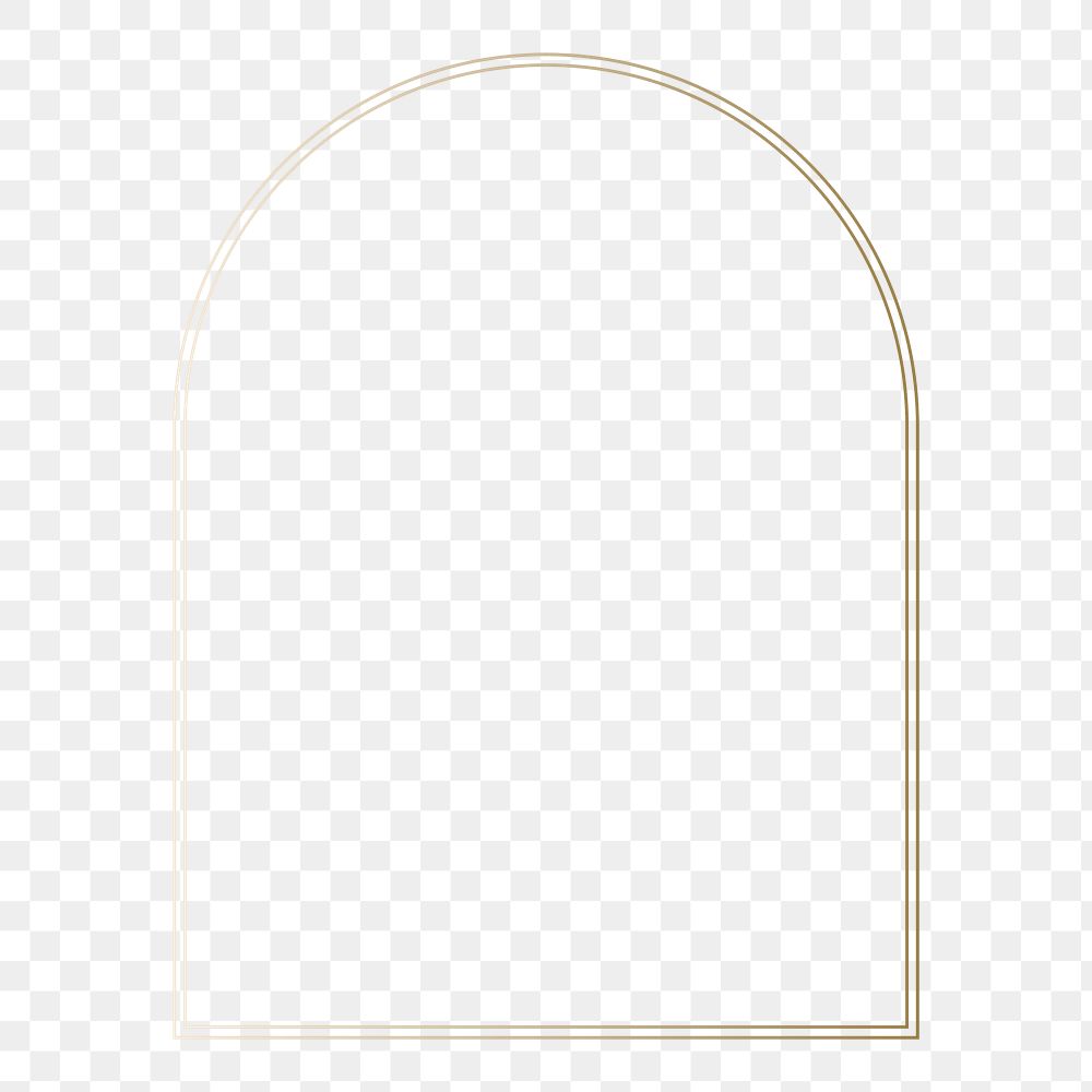 Golden arch png frame, gradient design on transparent background
