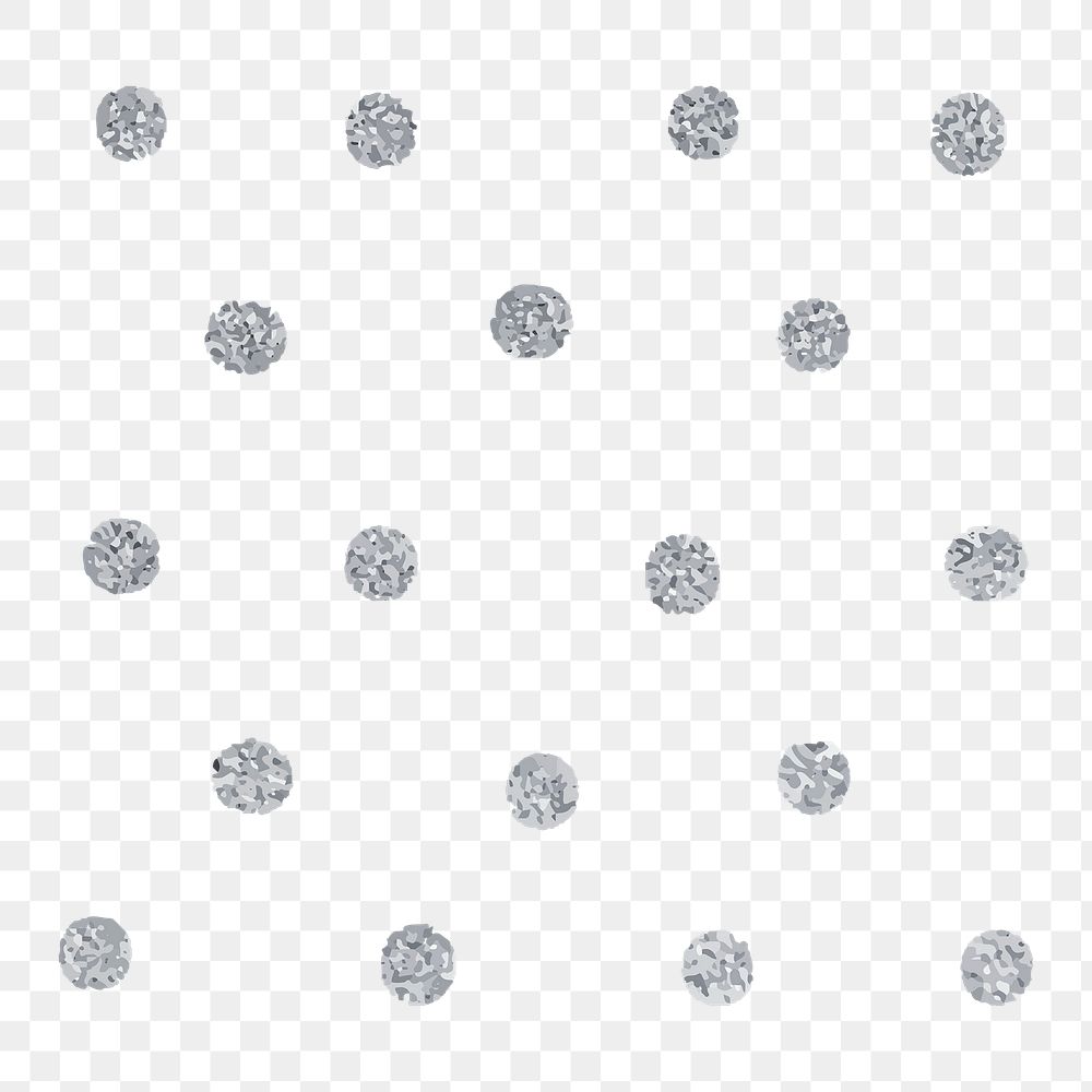 Silver polka dot png clipart, glittery design