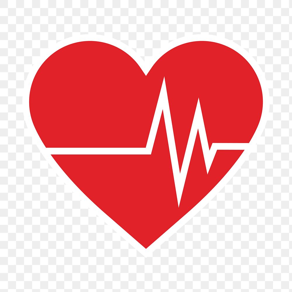 Heart rate png sticker, healthcare illustration, transparent background