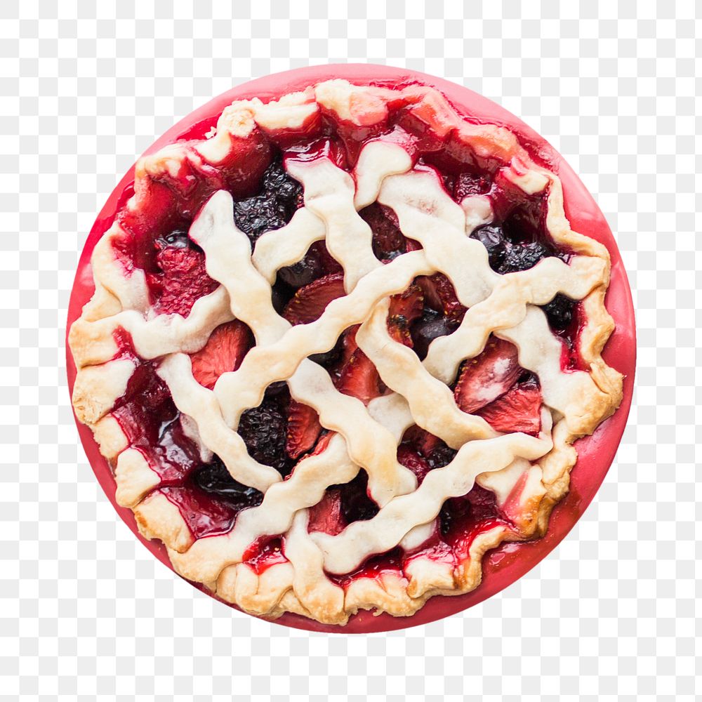 Png mixed berry pie sticker, food photography, transparent background