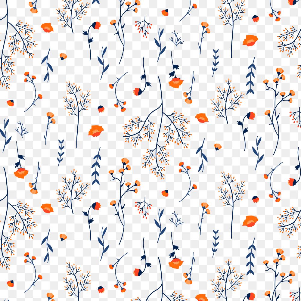 Png wildflower pattern transparent background