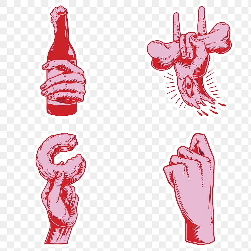Cool sticker set design resources