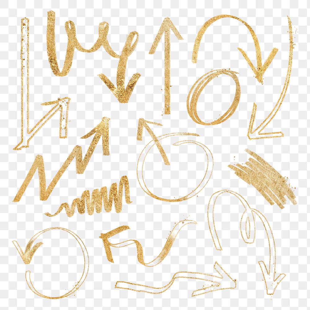 Png Doodle Gold Highlight Arrow Premium Png Rawpixel